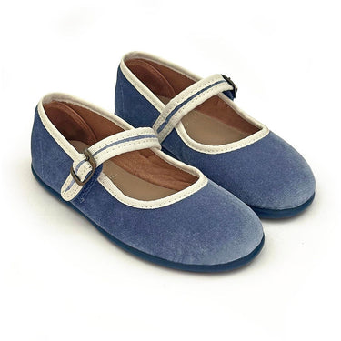 Velvet Mary Janes, Dusty Blue