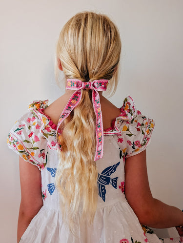 Fiesta Hair Bow, Old Fuchsia