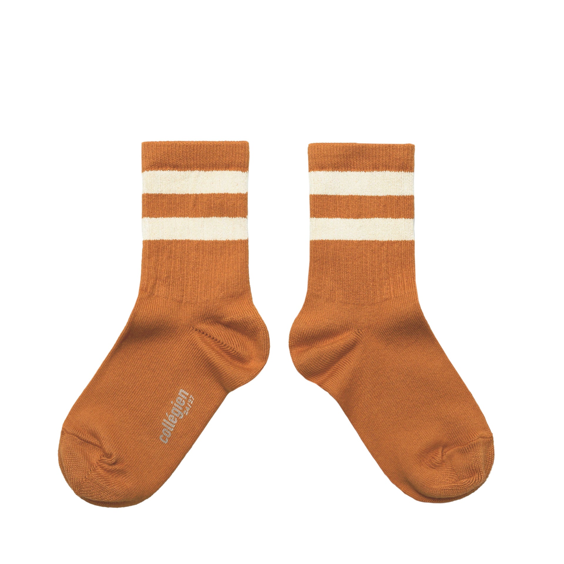 Nico Ribbed Varsity Crew Socks Terracotta