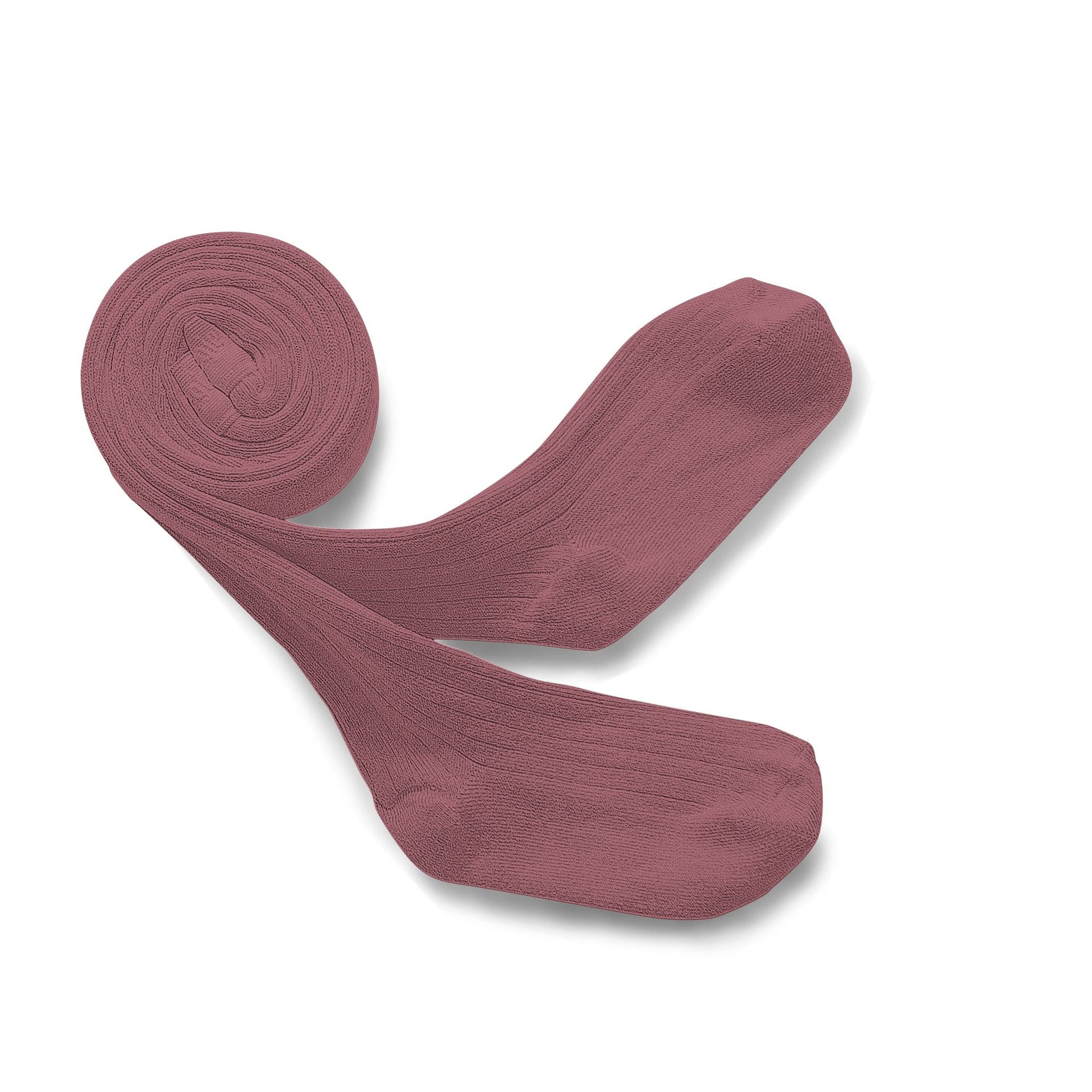 Louise Ribbed Tights Raisin