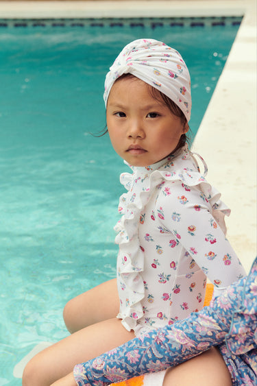 Aurelie Swimsuit, White Felicita Flowers