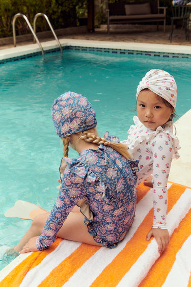 Aurelie Swimsuit, White Felicita Flowers