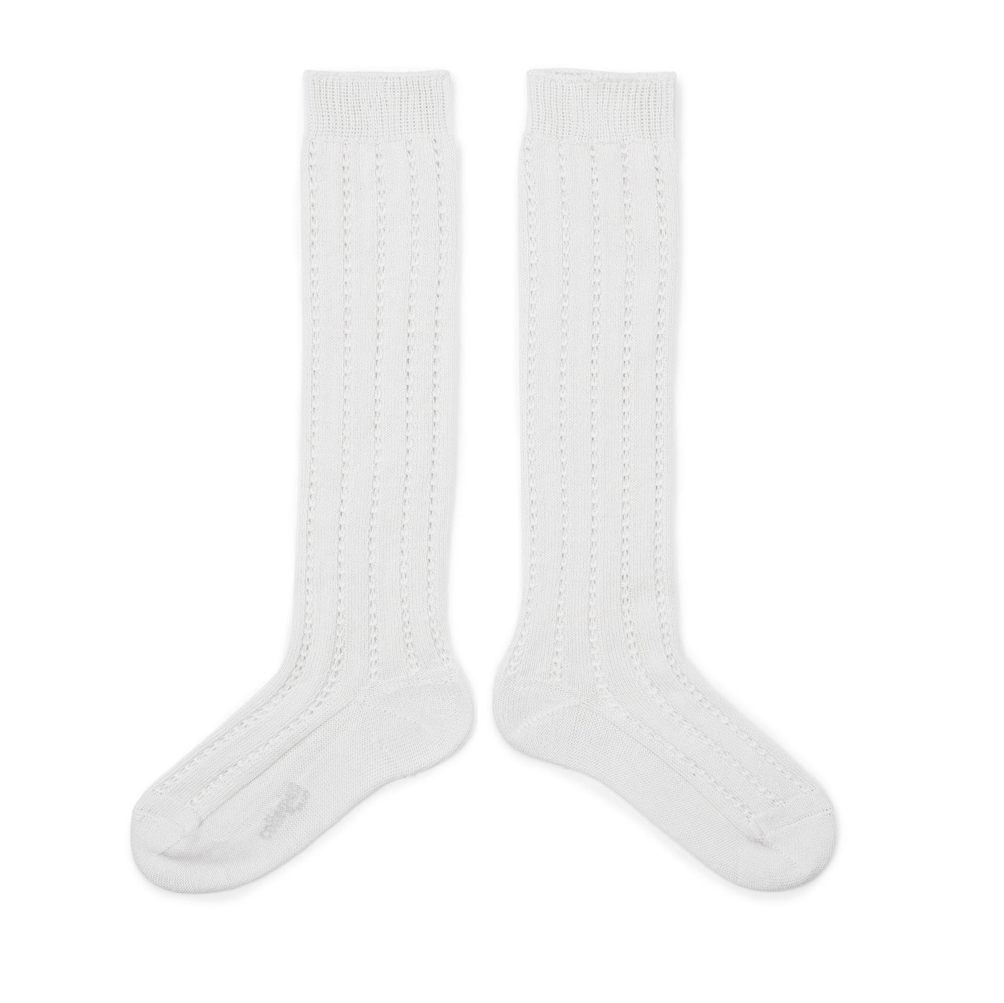 Léonie Openwork Knee socks Blanc Neige