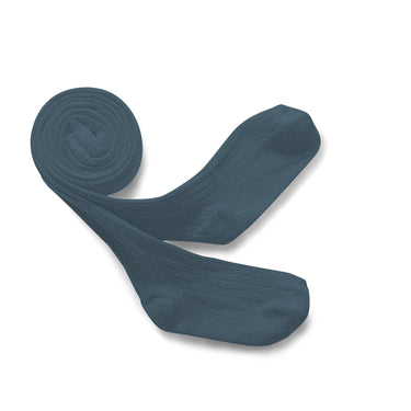 Louise Ribbed Tights, Bleu Cendré