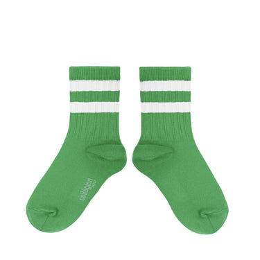 Nico Ribbed Varsity Crew Socks, Vert Jackpot