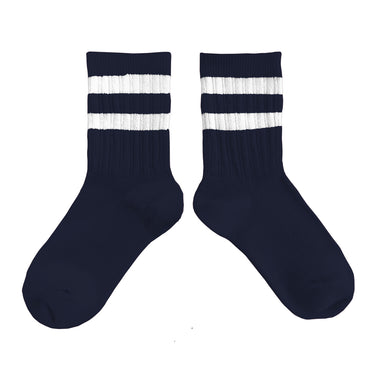 Nico Ribbed Varsity Crew Socks, Nuit Etoilee