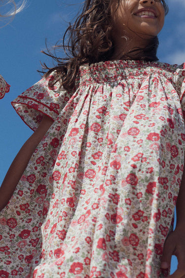 Ornella Hand-Smocked Dress, Liberty Felicite Poppy