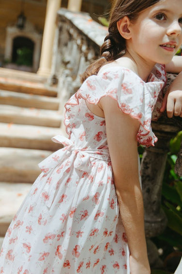 Izzy Smock Pinafore, Watercolor Flower Print