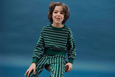 Velour Joggers, Kiwi Stripe