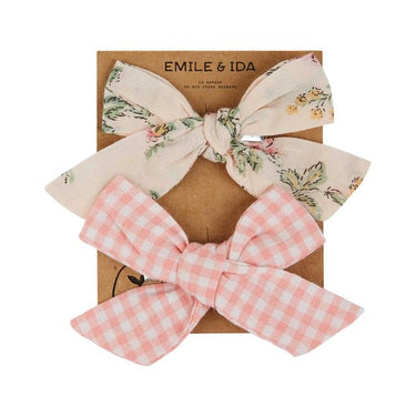 Set of Bows, Rosier and Pink Gingham