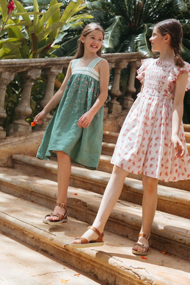 Izzy Smock Pinafore, Watercolor Flower Print