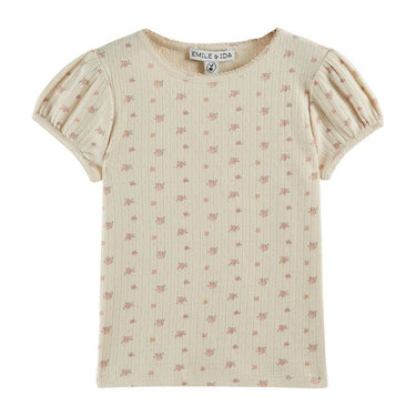 Printed Pointelle Tee Shirt