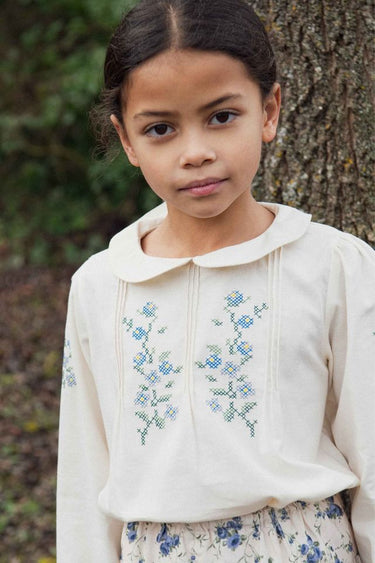 Kayla Embroidered Blouse, Ivory