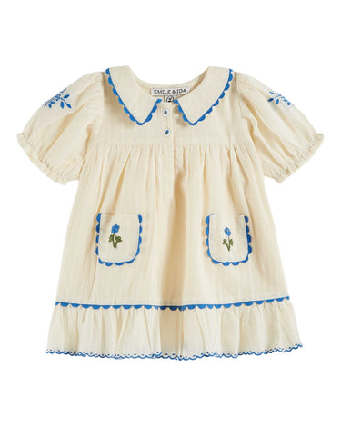 Embroidered Dress, Ecru