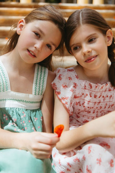 Izzy Smock Pinafore, Watercolor Flower Print