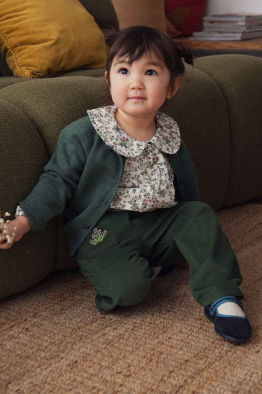 Liberty and Corduroy Baby Set, Pine Green