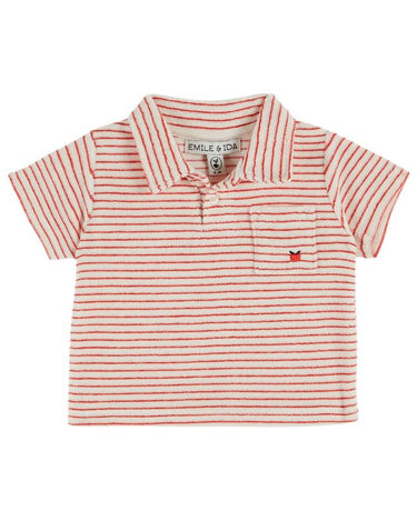 Baby Terry Polo, Red Stripe