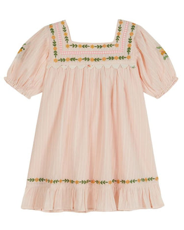 emile et ida brown vintage embroidered dress Emile et Ida Cream Embroidered Smocked Dress