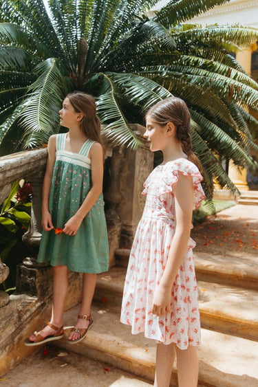 Izzy Smock Pinafore, Watercolor Flower Print