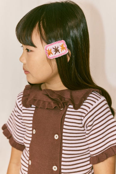 Ruffle Sailor Cardigan, Blue Ribbon Stripe