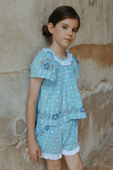 Tulip Set, Vintage Blue Plaid