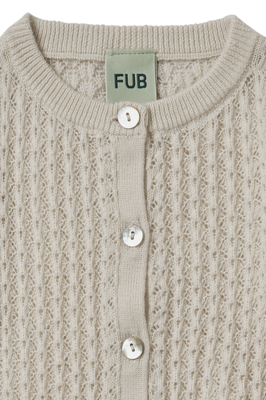 Baby Pointelle Cardigan, Ecru