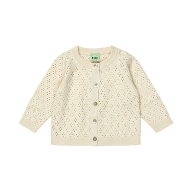 Baby Pointelle Cardigan, Ecru