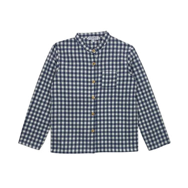 Arsene Flannel Shirt, Navy Gingham