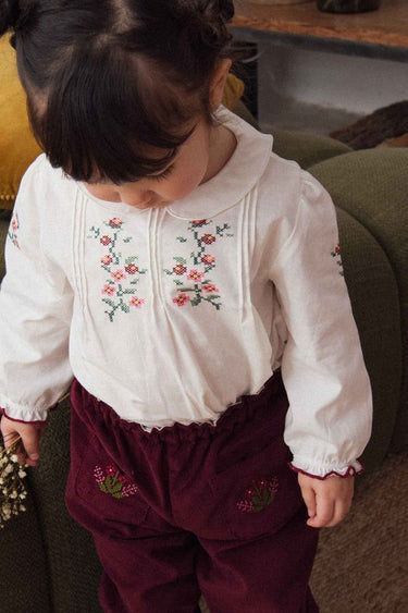 Kayla Embroidered Baby Blouse, White