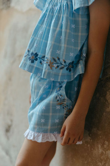 Tulip Set, Vintage Blue Plaid