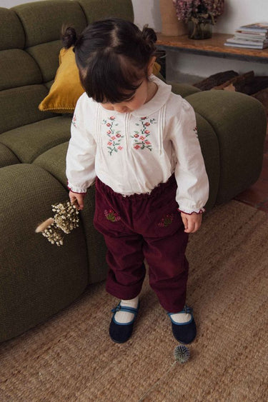 Kayla Embroidered Baby Blouse, White