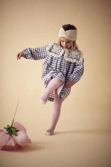 Arinola Dress, Blue and Purple Check