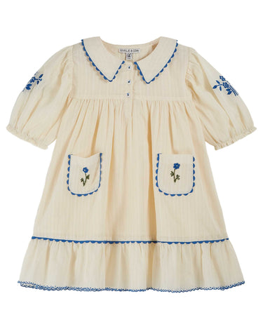 Embroidered Dress, Ecru