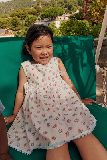 Aloisa Dress, White Felicita Flowers