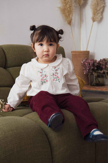 Kayla Embroidered Baby Blouse, White