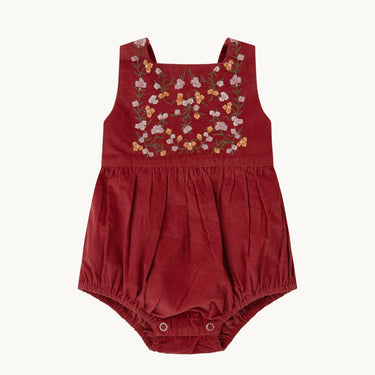 Liz Baby Romper, Terracotta Corduroy
