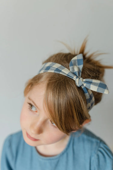 Retro Knot Headband, Linen Cornflower Blue