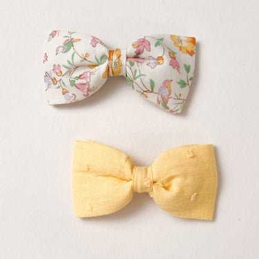 *Exclusive* Set of Teeny Hair Bows, Swiss Dot and Liberty Iveta’s Garden