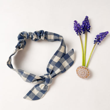 Retro Knot Headband, Linen Cornflower Blue