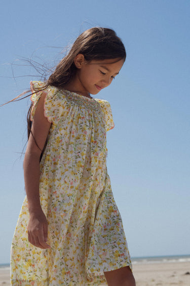 Stella Smocked Dress, Liberty Inky Fields