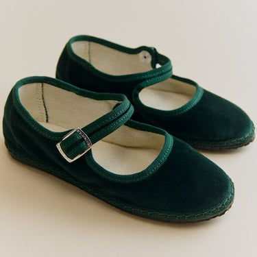 Velvet Mary Janes, Green
